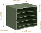 Bamjoy Bamboo 5 Tier Desktop Organizer, Paper Organizer Mail Sorter, File - Image 3