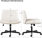 PUKAMI Criss Cross Chair with Wheels, Fabric Padded Armless Cross Legged Office - Image 2