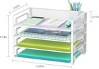 Samstar 4 Pack White Stackable Letter Paper Tray, Desk File Organizer Paper - Image 2
