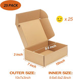 PHAREGE 10x7x3 inch Shipping Boxes Bulk 25 Pack Brown, Tab Lock Tuck Top Mailer - Image 2