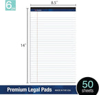 Woodlake Legal Pads 8.5 "x 14" – 6‑Pack, Wide Ruled, Premium White Paper Pad No - Image 3