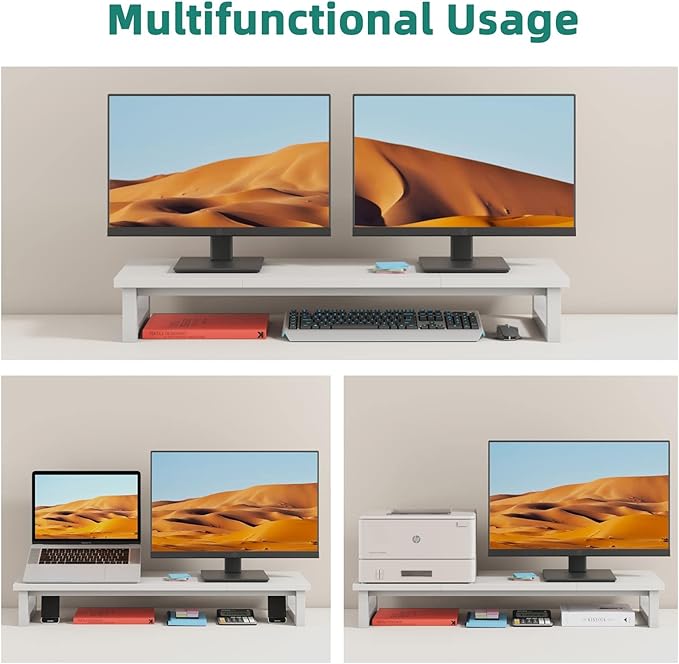 YAOHUOO Dual Monitor Stand Riser, 39Inch Large Monitor Stands - Image 4