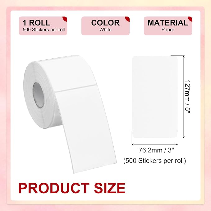 PATIKIL 3 x 5 Inch Rectangle Inventory Color Coding Labels 1 Roll, Square - Image 2