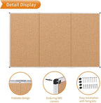VIZ-PRO 96" x 48" Large Cork Bulletin Board, Foldable & Wall-Mounted Notice Pin - Image 4