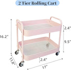 LIWNYRK 2 Tier Pink Rolling Cart - Image 7