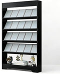 LHIUGE 5-Layer Brochure Display Rack, Freestanding Wooden Magazine Rack by LHIUGE
