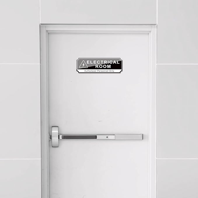 Electrical Room Door Sign for Business，Self-Adhesive Durable Modern Electrical - Image 7