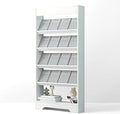LHIUGE 5-Layer Brochure Display Rack, Freestanding Wooden Magazine Rack by LHIUGE