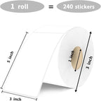 3×5 Inch White Removable Thermal Labels, Waterproof Thermal Label, 240 Sheets - Image 3