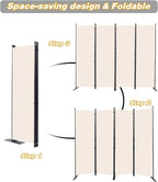 CHOSENM Room Divider, 4 Panel Folding Privacy Screens - Image 5