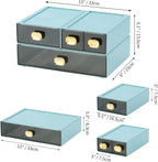 OSteed Spacious Desktop Storage Box, 1 Large 1 Middle & 2 Small Storage Drawers - Image 3