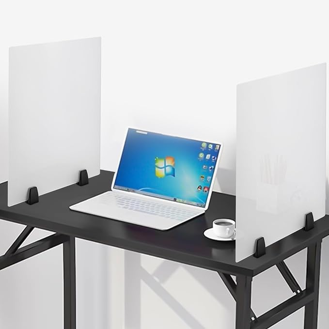 2 Packs Dual Frosted Plexiglass Desk Privacy Panels, 24 x 18 Inch Acrylic - Image 4