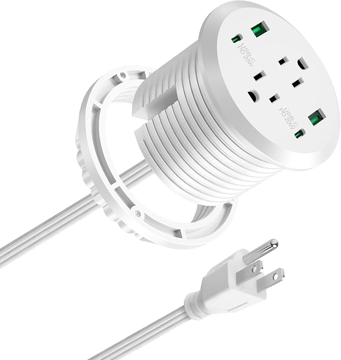 Desktop Power Grommet 3-inch Hole, 40W Total Fast Charging Station, 2 PD 20W by Jgstkcity