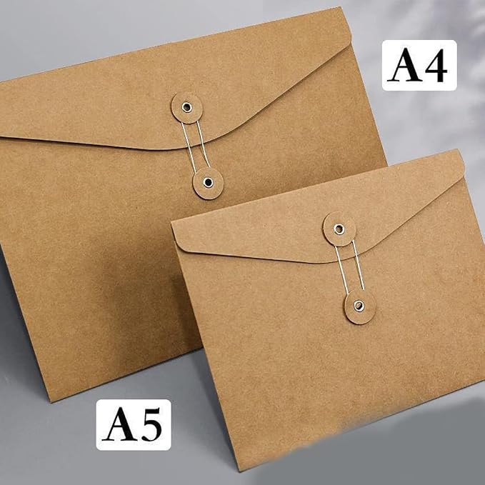 10pcs A4 Kraft Paper Envelopes Portfolio Foolscap File Folders Document Folder - Image 6