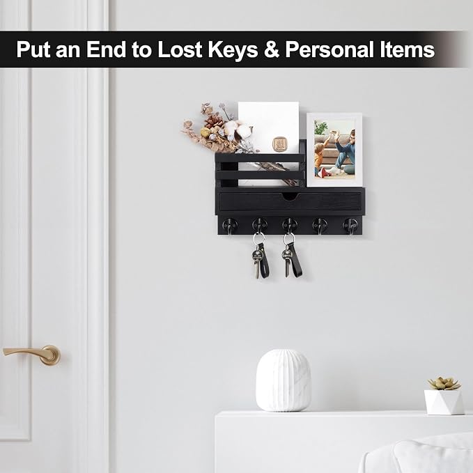 Lucundm Key Holder Wall Mount, Mail Holder - Image 2