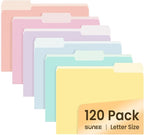 SUNEE File Folders, 120 Pack Manilla Folders 8.5 x 11, Colored File Folders by SUNEE