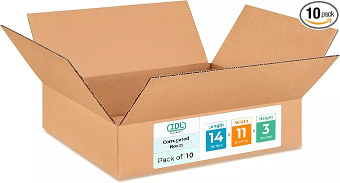 Medium Moving & Shipping Boxes 14x11x3 inches by IDLPackaging