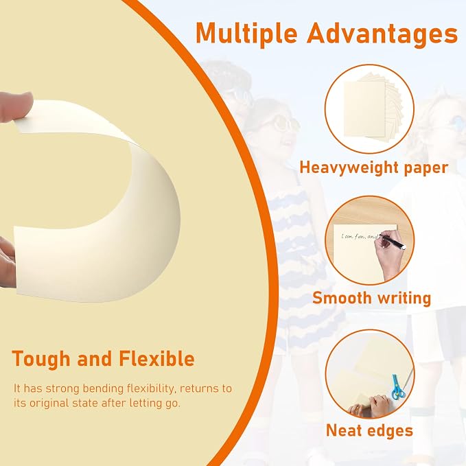 Guakicae 60 Sheets Cream Cardstock 4 x 6 Ivory Paper, 300gsm/110lb Heavyweight - Image 3