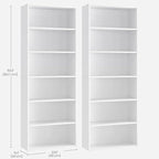 VASAGLE Set of 2 Bookshelves, 23.6 Inches Wide, 6-Tier Open Bookcases - Image 3