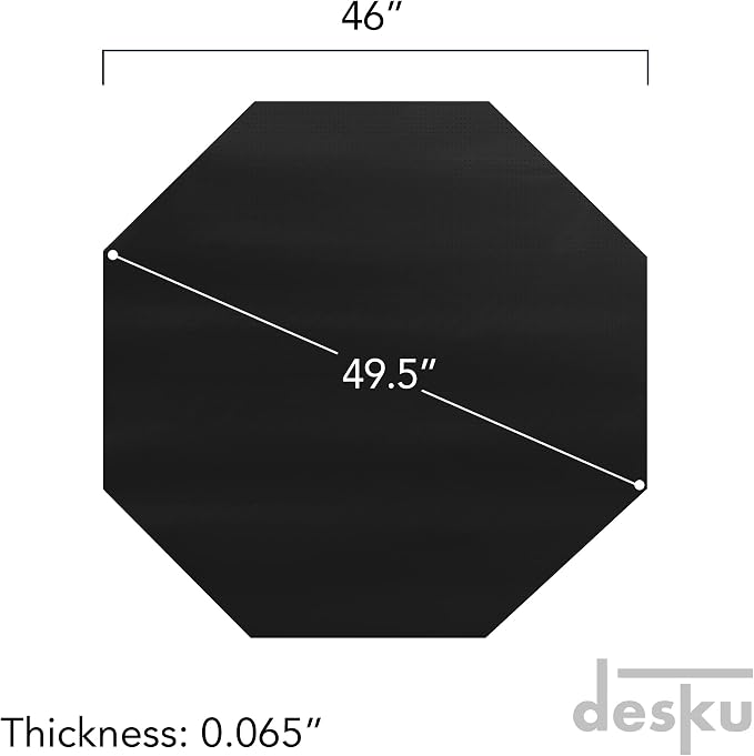 DESKU - Octagon Gaming Chair Mat, Computer and Office Chair Mat - Image 2