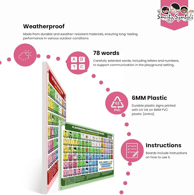 Outdoor Rated Plastic School Playground Communication Board - Image 5