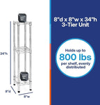 Shelving Inc. 8" d x 8" w Chrome Wire Shelving - Image 2