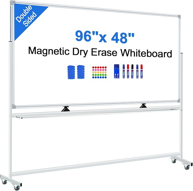 96"x48" Large Magnetic White Board Dry Erase Whiteboard by Unknown