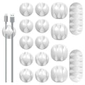 16Pack White Desk Cable Management, Adjustable Cord Organizer Cable Clips by Unknown
