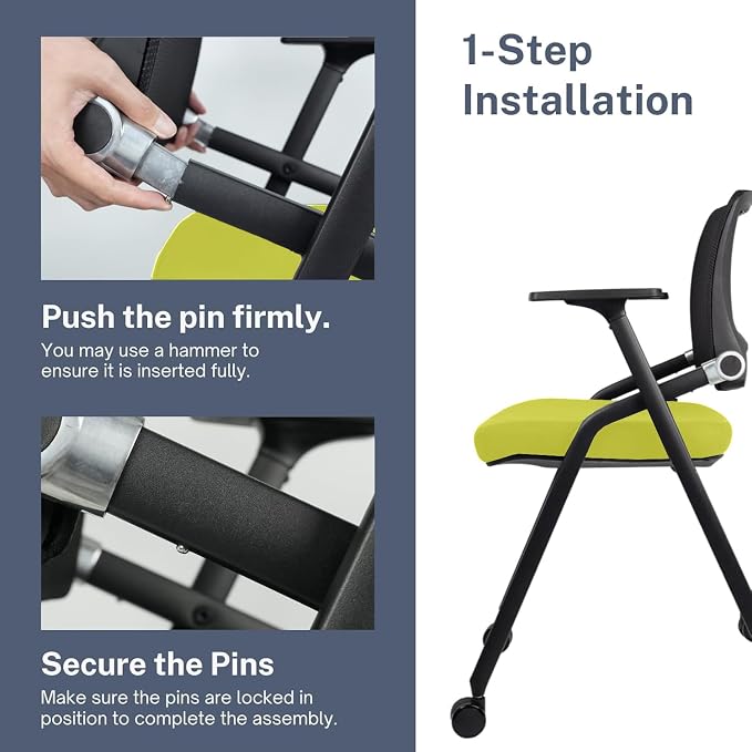 SLKJChr 4 Pack Foldable Office Chairs - Image 6