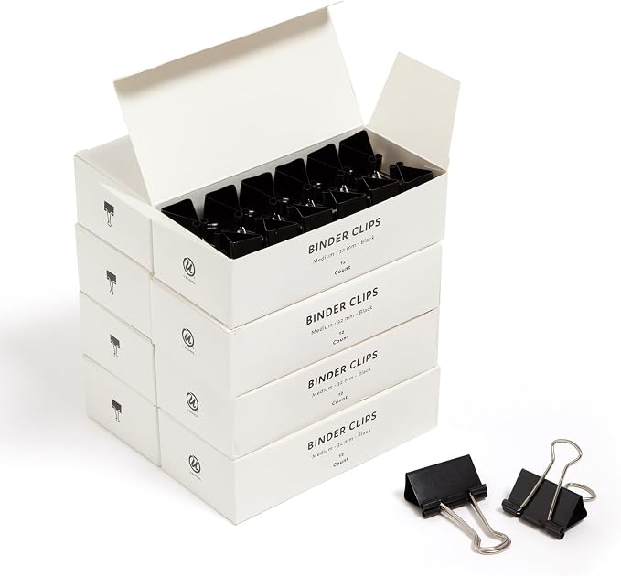 U Brands Binder Clips, Medium 1-1/4" Width, 1/2" Paper Holding Capacity by UBrands