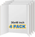 VinTS 36" x 48" Large Trifold Poster Board, 4 Pack White Corrugated Foldable by VinTS