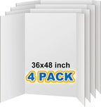 VinTS 36" x 48" Large Trifold Poster Board, 4 Pack White Corrugated Foldable by VinTS