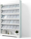 LHIUGE 6-Layer Brochure Display Rack, Freestanding Wooden Magazine Rack by LHIUGE