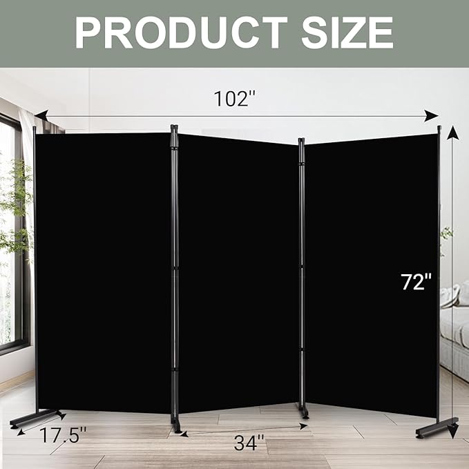 Room Divider 6FT Single Panel Privacy Screen, Portable Room Partitions and - Image 6