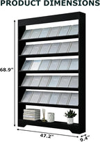 LHIUGE 6-Layer Brochure Display Rack, Freestanding Wooden Magazine Rack - Image 2