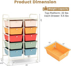 HAPPYGRILL 10-Drawer Rolling Storage Cart, Storage Organizer Cart - Image 6