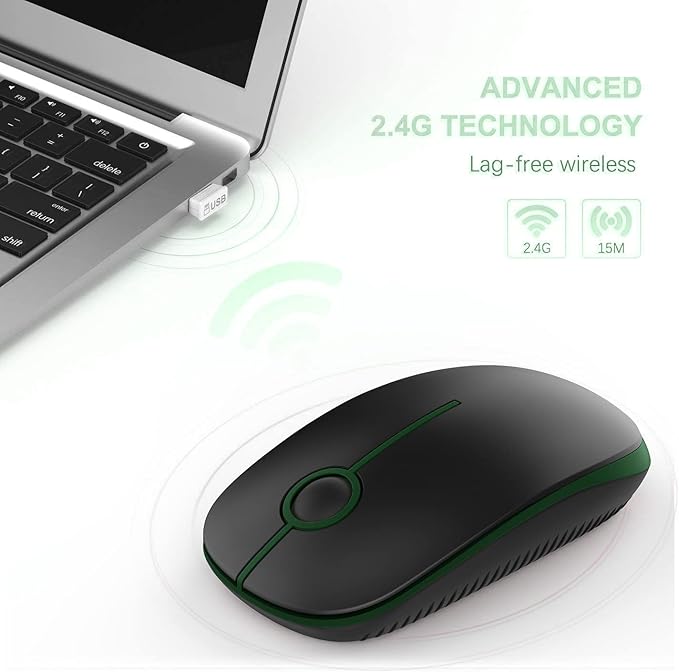 VssoPlor Wireless Mouse, 2.4G Slim Portable Computer Laptop Mouse - Image 3