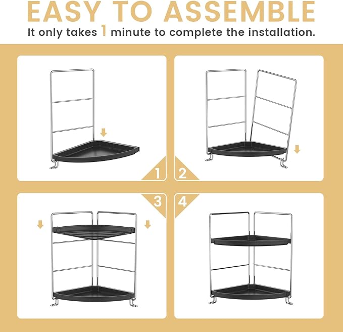JANUS LiANG 2-Tier Bathroom Organizer Countertop Corner - Image 7