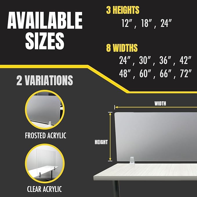 OBEX Clear Acrylic Desk Mounted Privacy Panel - Image 3
