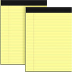 Roneky Legal Pads 8.5 x 11 Yellow Note Pads, 2 Pack College Ruled Notepads 8.5 by NotePads