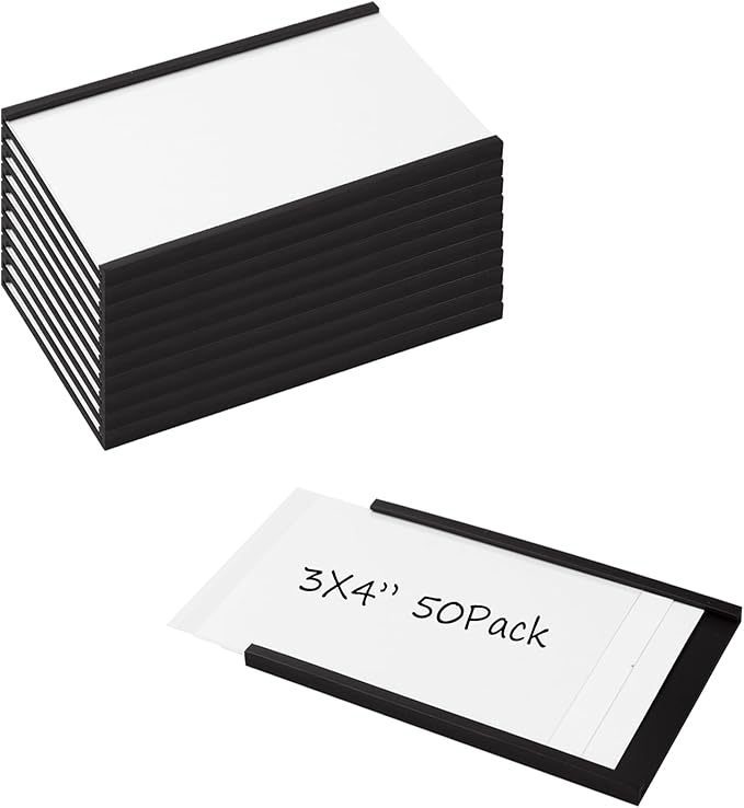 Realth C Channel Magnetic Label Holders 50 Pack 3'' x 4'' by Realth