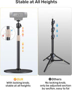 Webcam Tripod Stand for Desk Height Adjustable & 360° Swivel Webcam Mount - Image 5