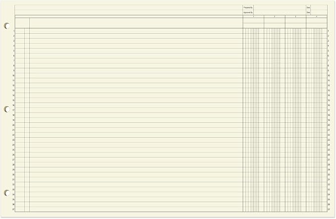 BookFactory Ledger Sheets/Large 4 Column Accounting Ledger Columnar Loose Leaf - Image 2