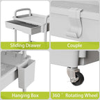 Sorgion 4 Tier Rolling Cart Organizer, Art Craft Diaper Bedside Snack Laundry - Image 4