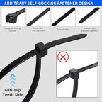 MVYC 1000PCS Zip Ties 12 Inch Heavy Duty 50lbs UV Resistant Zip Black Cable - Image 5