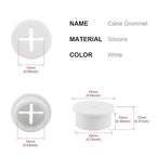 Desk Grommet, 3/4 Inch Flexible Rubber Grommets, Silicone Cable Cord Grommet - Image 2