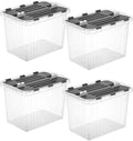 Superio Storage Bins with Lids, Stackable Totes, BPA Free, Odor Free, Organizer by Superio