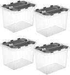 Superio Storage Bins with Lids, Stackable Totes, BPA Free, Odor Free, Organizer by Superio