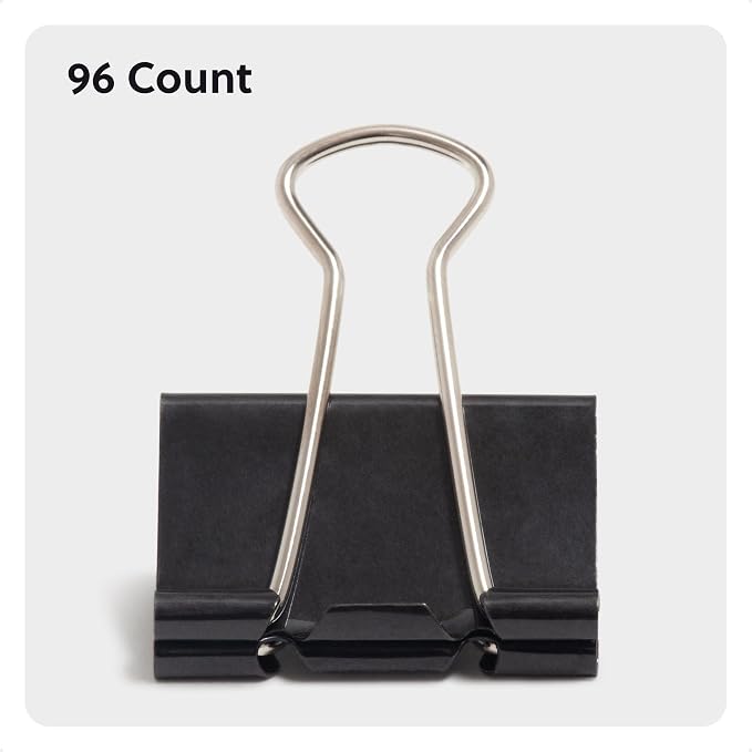 U Brands Binder Clips, Medium 1-1/4" Width, 1/2" Paper Holding Capacity - Image 2