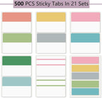 ELII 500 PCS Tabs 2 Inch Book Tabs Sticky Index Tabs, File Tabs Self Adhesive - Image 2